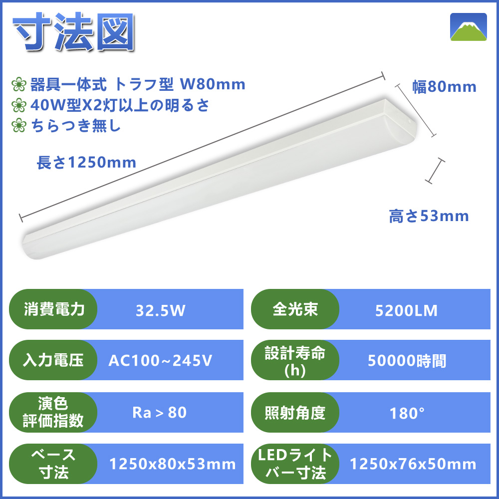 トラフ型 W=80mm